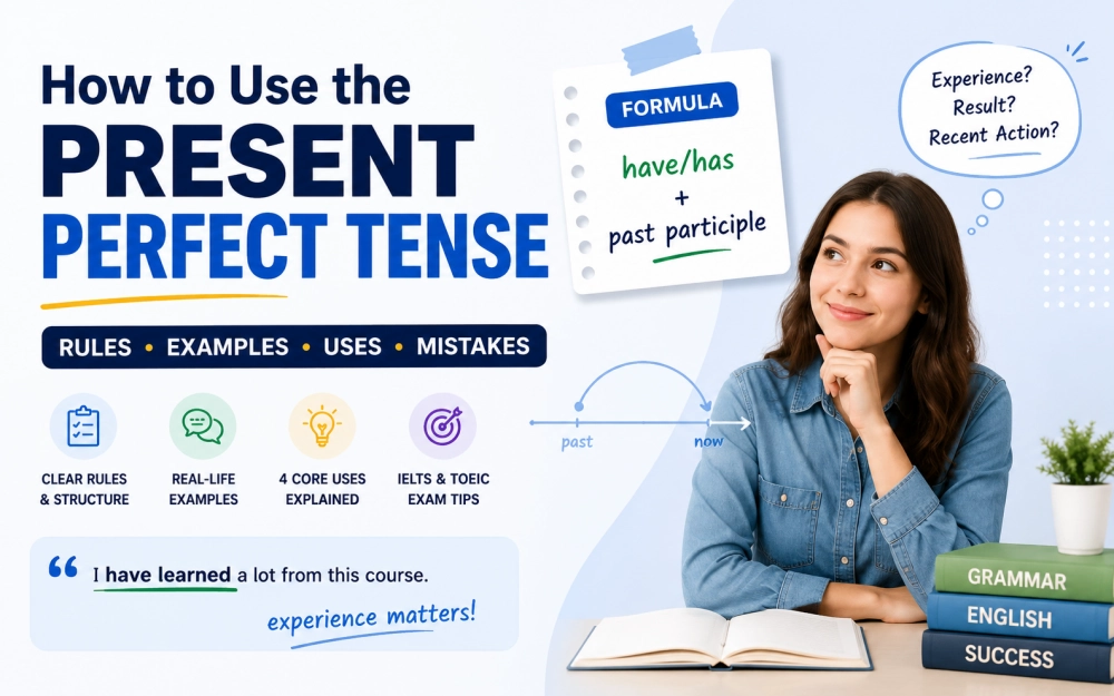 Study guide banner cover for How to Use the Present Perfect Tense: Rules, Examples & Common Mistakes
