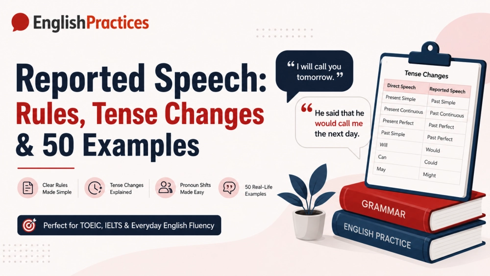 Reported Speech: Rules, Tense Changes & 50 Examples