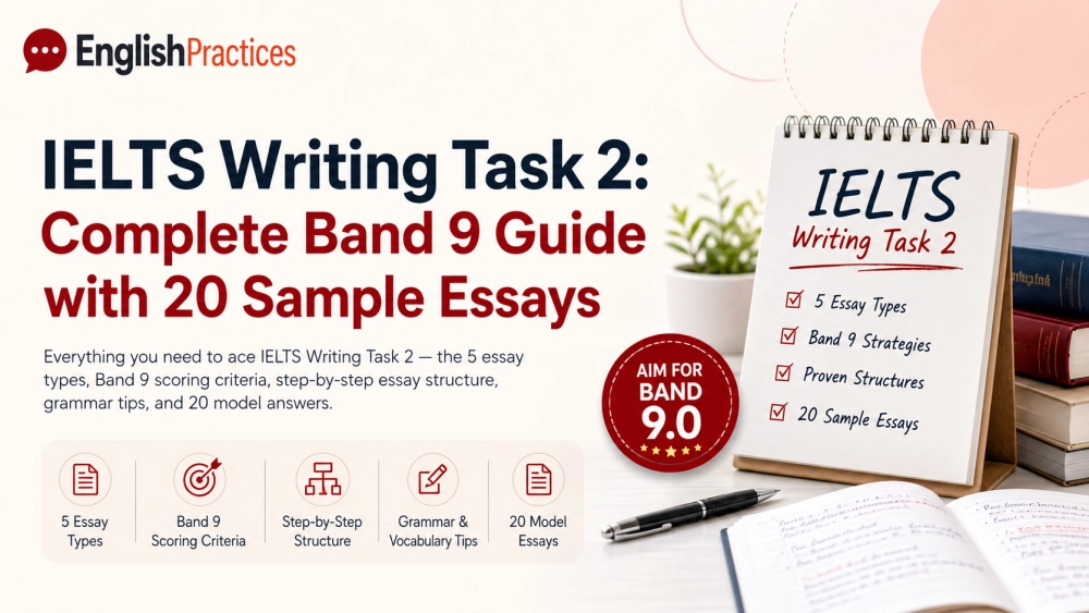 IELTS Writing Task 2: Complete Band 9 Guide with 20 Sample Essays
